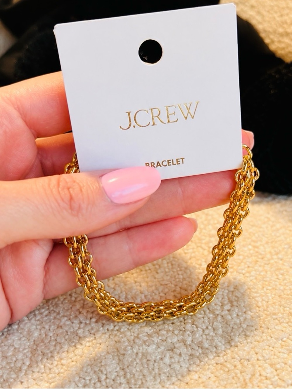 J. Crew Polished Gold Double-Link Bracelet waterproof 💛